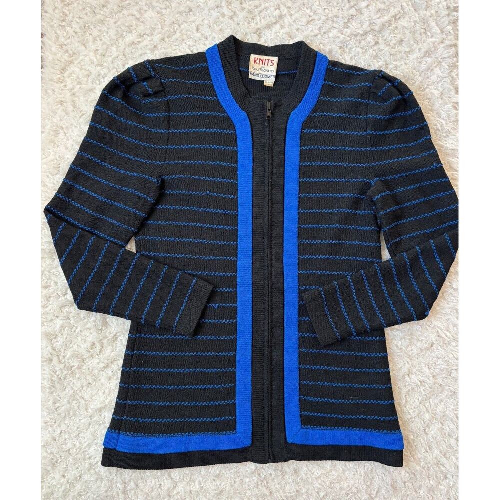 Vintage Knits By Raul Blanco Hand Loomed Knit Zip Sweater Jacket Timeless